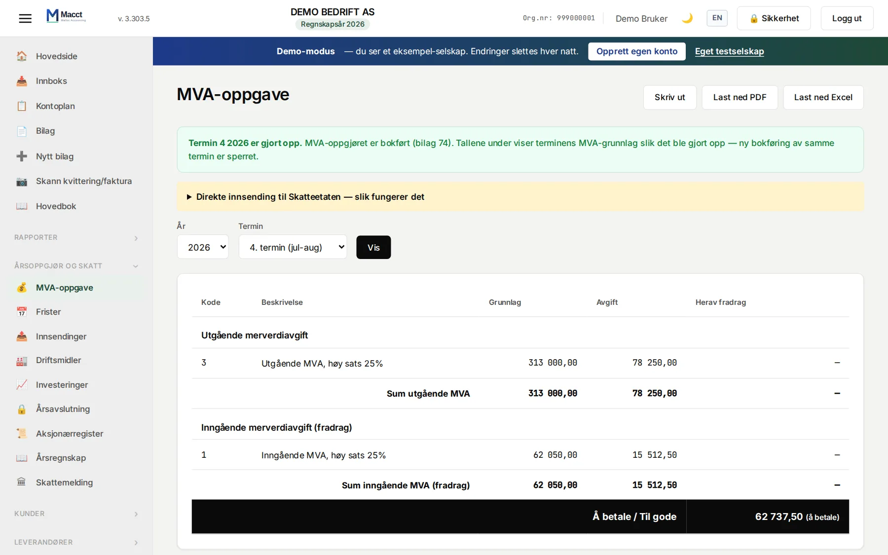 MVA: oppgaven regnes ut fra bilagene